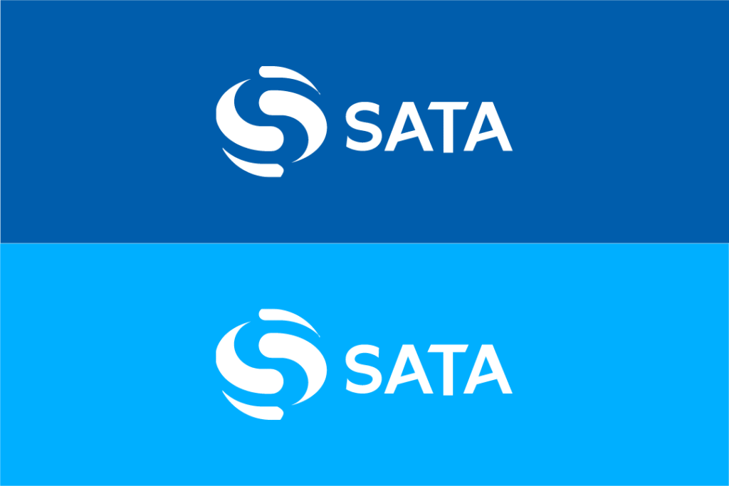 Logo SATA trên sắc độ nền màu